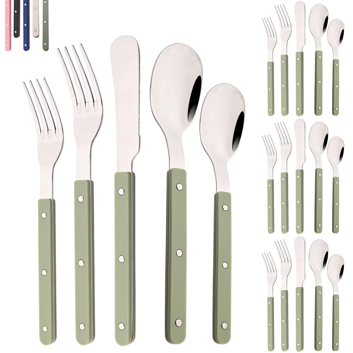 Kitchen Gadgets Green - 20 шт. набор столовых приборов с