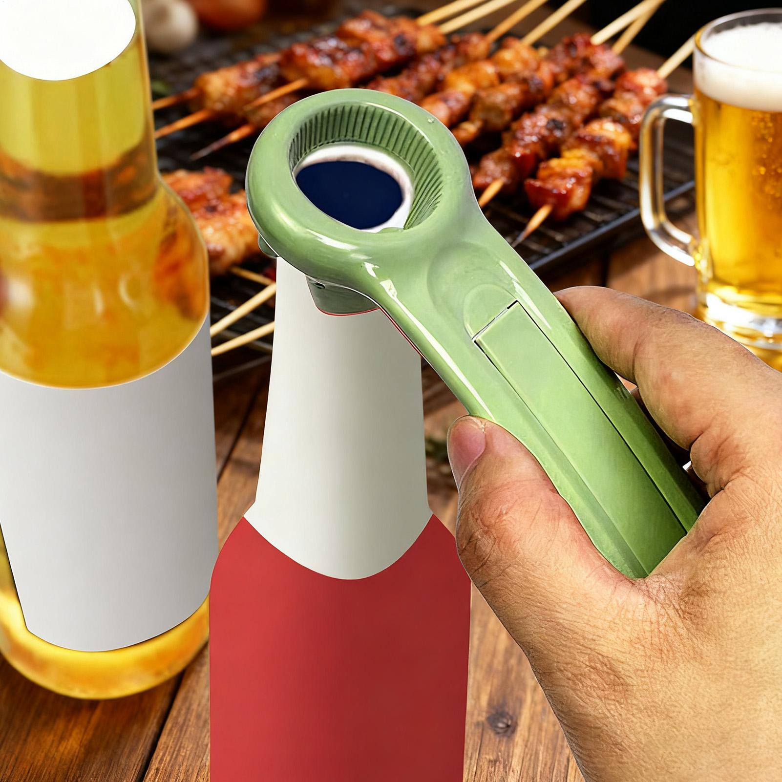 Kitchen Gadgets Built In - Зеленая многофункциональная открывалка для бутылок, портативный